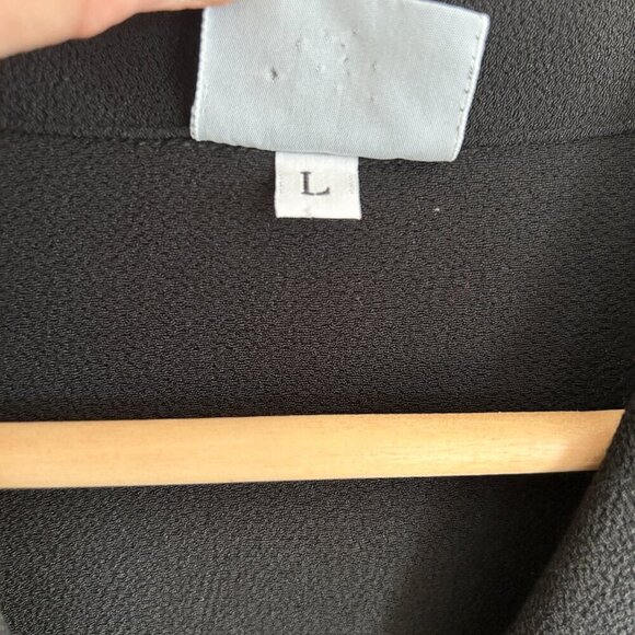 Vtg Niche Nilgun Derman Jacket Crepe Button Up Pinch Black White Trim - Picture 10 of 11